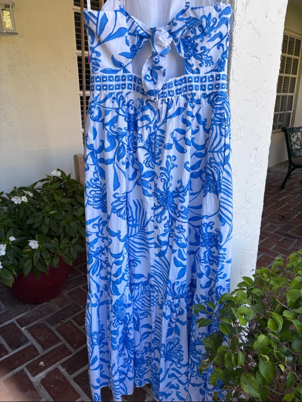 Lilly Pulitzer Blue and White Floral Maxi Dress size 8 - Picture 5 of 12